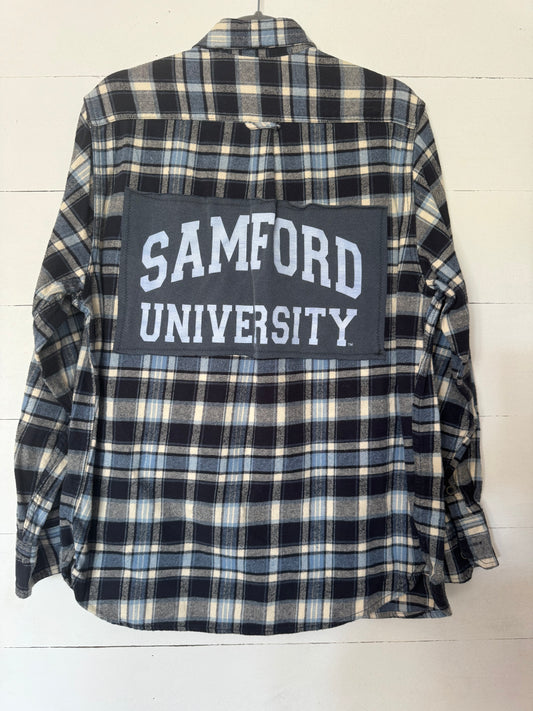 SAMFORD University Flannel Rework Button-up