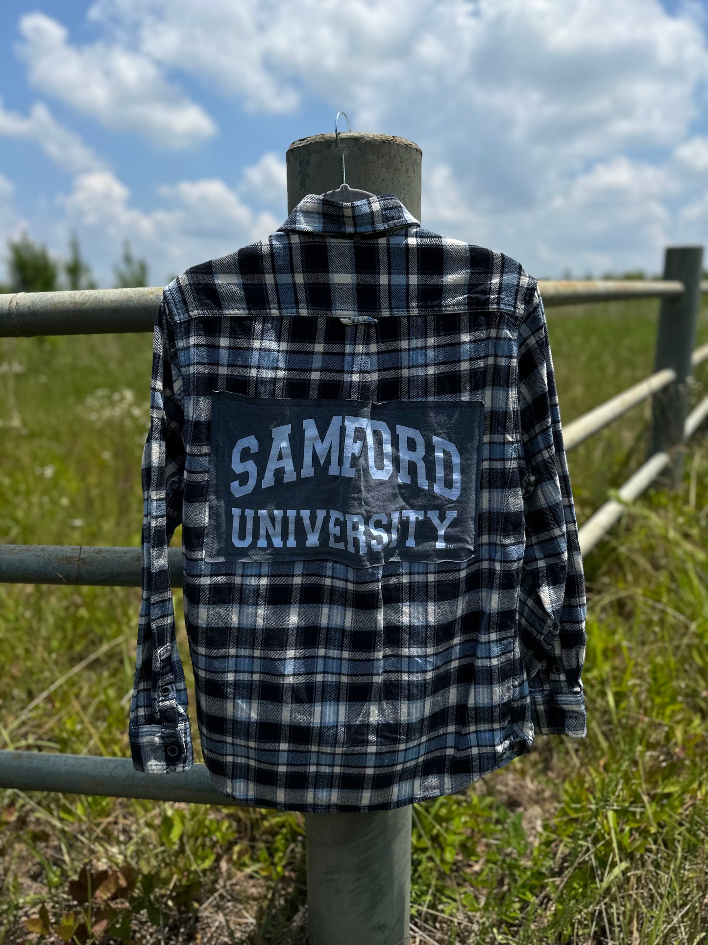 SAMFORD University Flannel Rework Button-up